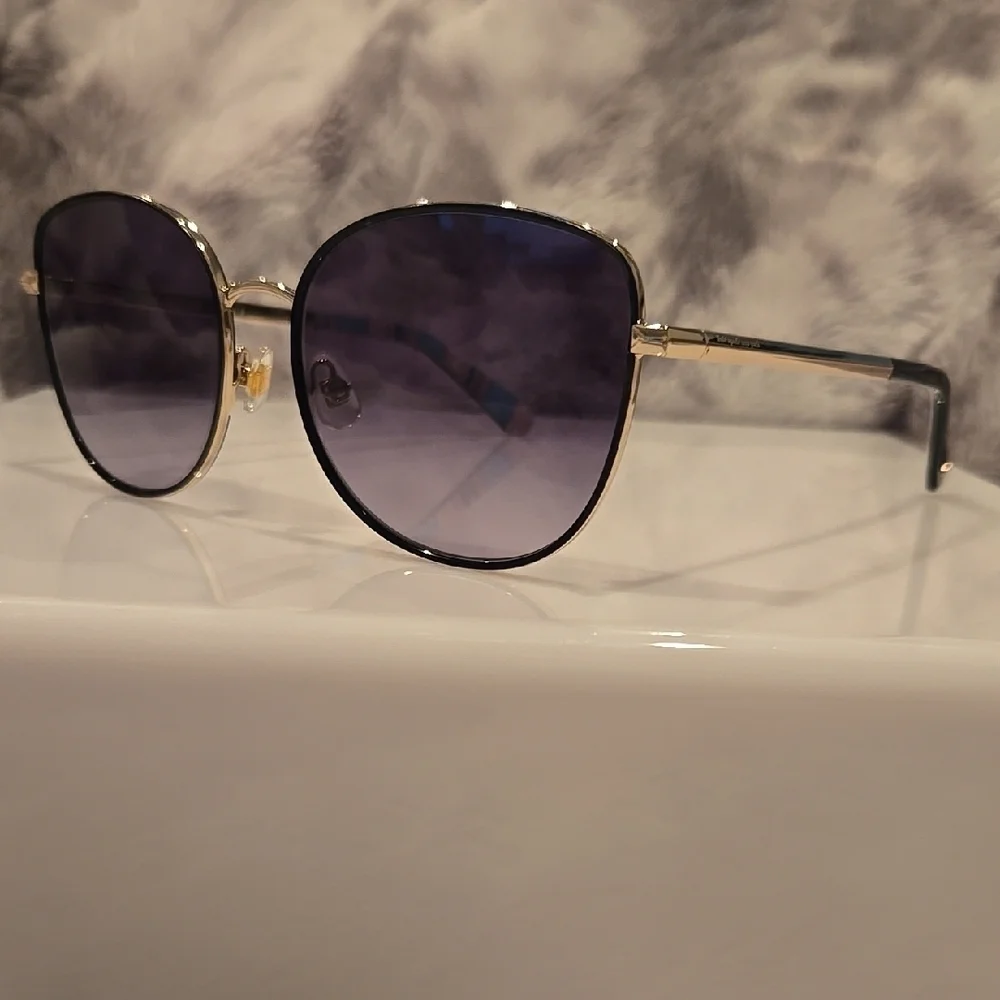 Kate Spade Maryam Gold and Black Oversized Sunglasses Brand New in Case